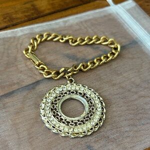 Vintage Gold and Crystal‎ Chain Bracelet